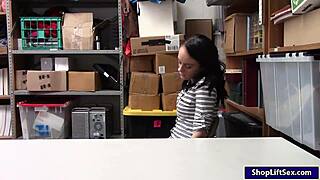 Kylie Martin, the thief, gets nailed by the LP officer at work.