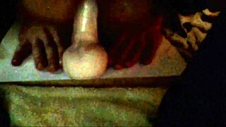 sissy in stockings rides a thick dildo suggestively