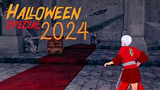 Hey, Morrigan, fuck me in this Halloween hentai!