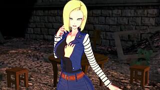 Android 18 sucks and gets fucked in POV positions