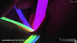hey, wanna see raquel gape her pussy with kinky glowsticks?