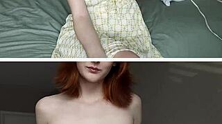 the nymph masturbates with toys on her pussy