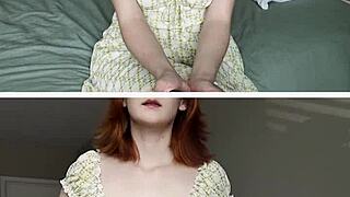 the nymph masturbates with toys on her pussy