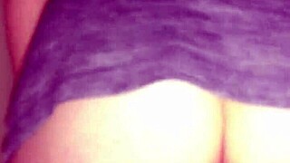 Wife rubbing her shaved pussy on stairs—why so wild today?