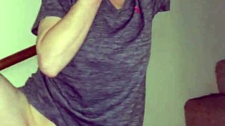 Wife rubbing her shaved pussy on stairs—why so wild today?