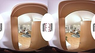 VR porn with double cock action and blowjob