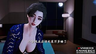 White Chinese cuckold in homemade NTR video with Asian 3D hentai