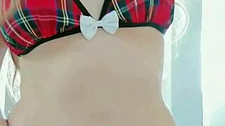 Naughty Student Plays With Dildo In Bathroom, Masturbating And Sucking It