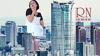 Wow, giant lady without panties strolling through the city?