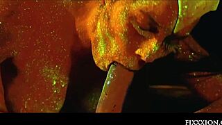 Glow in the dark goddess says, 'Masturbate with me'