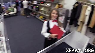 Hawt Doxy Slams Wet Pussy In Shop Sex Frenzy!