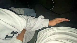 Perverted Couple Starts In Car During Night Drive