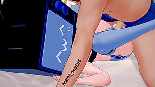 Uncensored anime woman desires rough fucking in sportswear on toilet