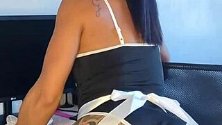 Naughty Maid Brunette With Tattoo In Reality Scene