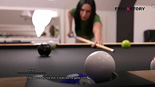Atlas and Leyala play billiards for rewards