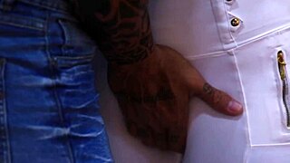 passionate couple makes love after work