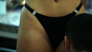 passionate couple makes love after work