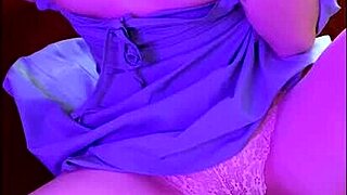 beautiful 18 year old in blue dress masturbates, sucks dildo, fucks herself in front of you - arinafox 😍