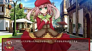Anime and hentai game with a Succubus duel on the streets