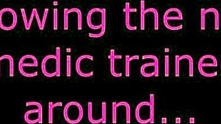 i'm showing the new medic trainee around the base and things get steamy