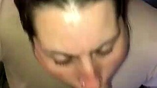 This amazing deepthroat blowjob is sloppy with spitting and cum