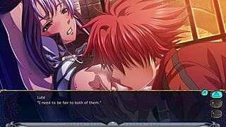 ebony gladys in kyonyuu fantasy bondage h-scene with shaved pussy