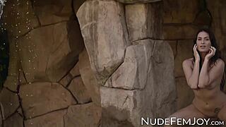 tattooed babe strips and shows her natural tits and pussy