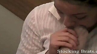 Two women in stockings dominate each other in femdom threesome