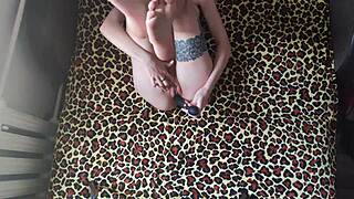 slender babe uses sex toys for masturbation orgasm