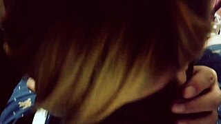 Blonde in Stockings Gives Deepthroat Blowjob