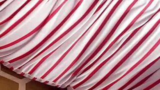 Latina masturbates to Christmas music!