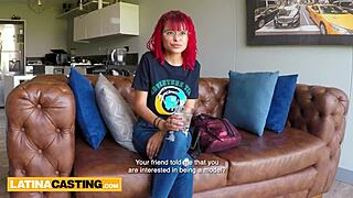 Petite 18yo Latina redhead gets pounded by casting agent's big cock