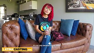 Petite 18yo Latina redhead gets pounded by casting agent's big cock