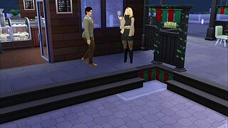 A man seduces a woman and has sex with her in the bathroom after having coffee with his friend