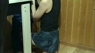 While guests walk by, I give great blowjob on balcony with monster cock 😏