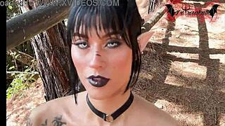 Gothic elf in forest