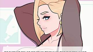 Hentai style cartoon porn game with 2D characters and blowjob scenes