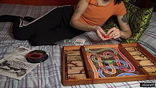 Petite European girl enjoys Jumanji-themed sex play