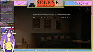 Selene reaches orgasm in this anime game.