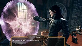 She showed me the castle view in her cute outfit, and I got so excited.