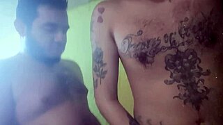 watch us fucking in the shower, his big cock pounding me hard in gay sex.