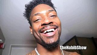 Wild black threesome with huge BBC stretching tight holes?