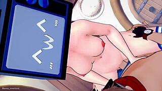 Wow, the TV woman enjoys sex while wearing her bikini!