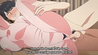 naughty milf bent over for uncensored assfucking with creampie finish. her big tits bounce with every thrust.