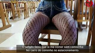 Cristina Almeida gets naughty in parking lot with bareback creampie