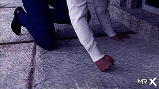 wife takes cock in ass in actinglessons game scene.