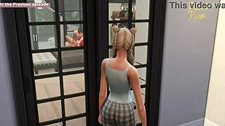 Lovely night turns rough with stepsister in sims 4.