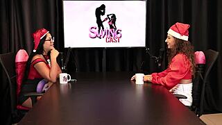 Jujube Delicia in Sheer Red Lingerie for Christmas Special with Group Sex