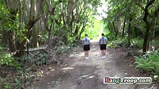 Gay Troopers Bang Hard in Public Woods Orgy