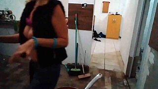 i show big tits in kitchen as stella still cooks full on red